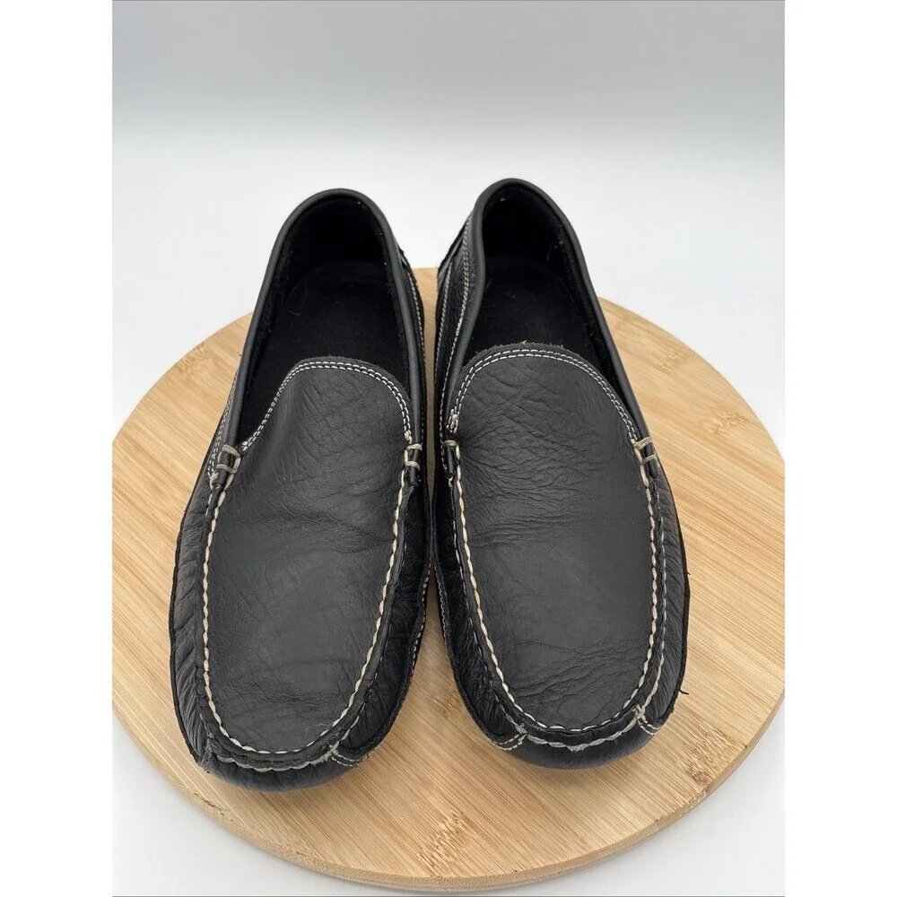 Duluth Trading Black Bison Leather Driving Mocs Moccasins Men’s 11W Slip On